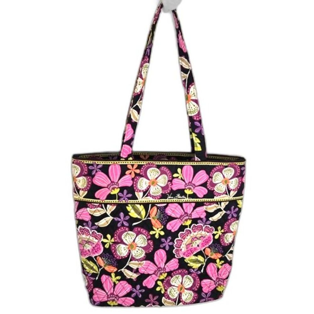 VERA BRADLEY Tote Bag Shoulder Purse Pirouette Floral Pink Pattern DISCONTINUED